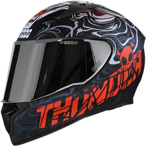 STUDDS THUNDER D9 DECOR WITH MIRROR VISOR Motorsports Helmet - Buy ...
