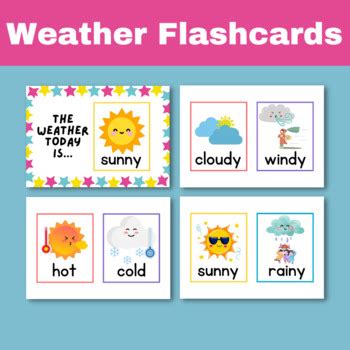 The Weather Flashcards - Printable Teaching Resources by The Kids Corner