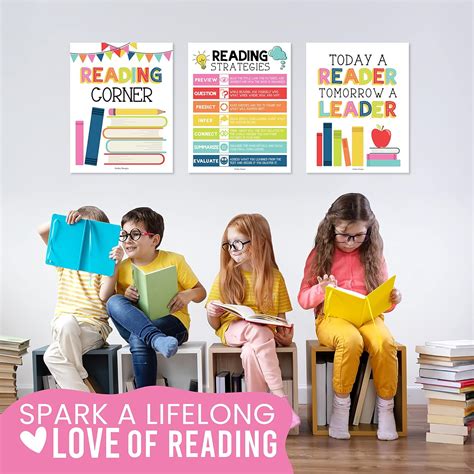 Buy 6 Colorful Reading Posters For Classroom Library Decorations For ...