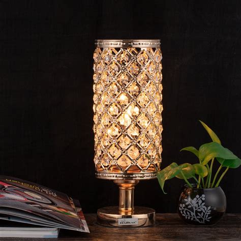 HAITRAL Crystal Bedside Table Lamps Fashion Design Gold Nightstand Desk ...