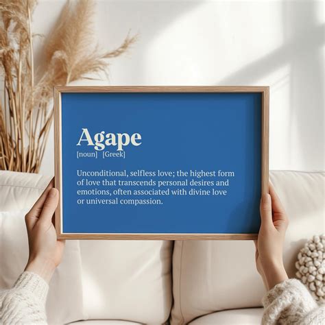 Agape Definition Print – Unconditional Love Wall Art – Perfect Gift for ...