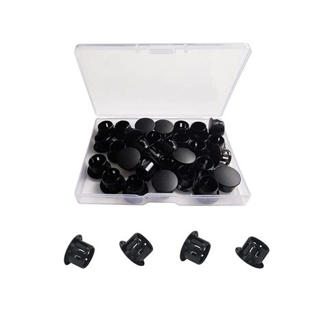 ZYYC 30 Pcs Black Hole Plugs 1/2" (13mm) Plastic Plugs for Holes ...