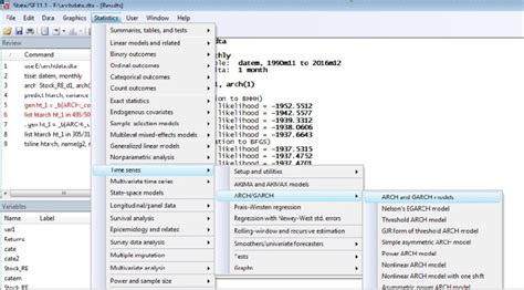 ARCH model for time series analysis in STATA
