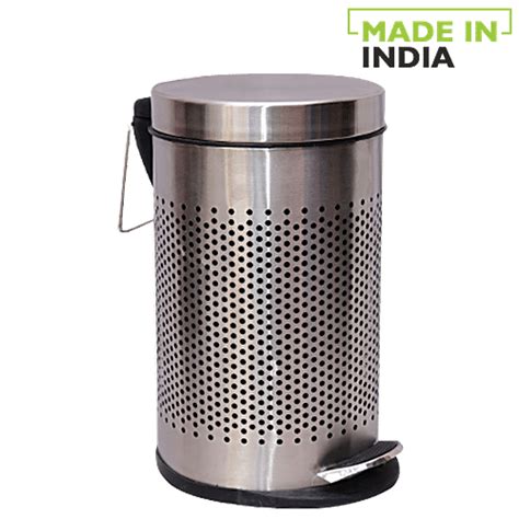 Buy Jai Veer Stainless Steel Pedal Dust Bin Perforated 5 Ltr Online At ...