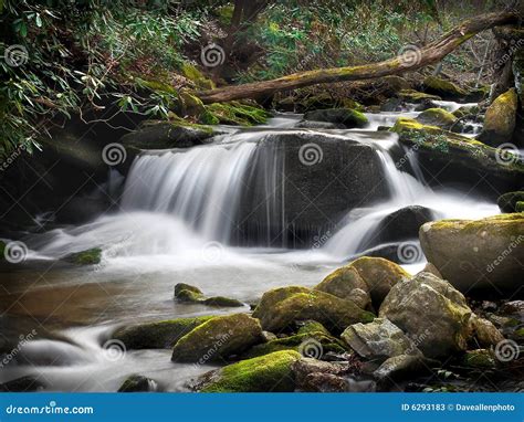 Blue Ridge Forest Waterfall with Milky Water Stock Image - Image of ...