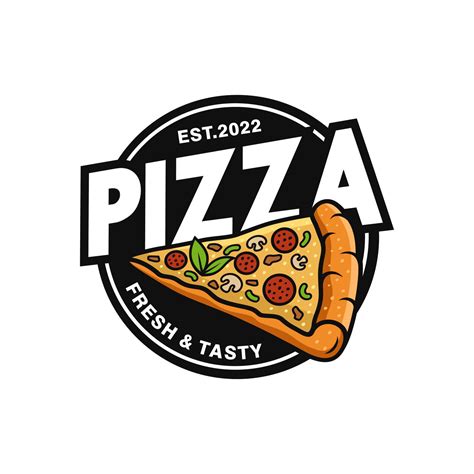 emblema vectorial de pizzería en la pizarra. plantilla de logotipo de ...