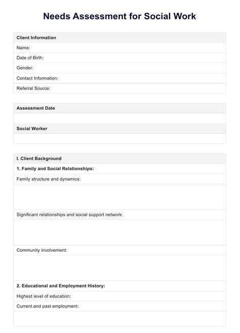 Social Work Assessment Tool & Example | Free PDF Download
