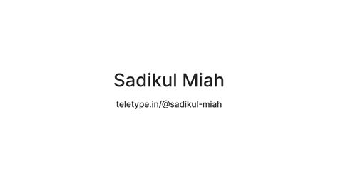 Sadikul Miah — Teletype
