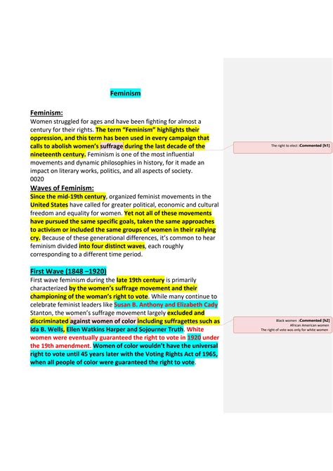 SOLUTION: Feminism the theory of feminism and feminist analysis of the ...
