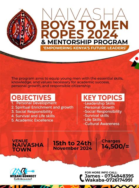 NAIVASHA BOYS TO MEN ROPES 2024 MENTORSHIP PROGRAM , Naivasha Town, 15 ...