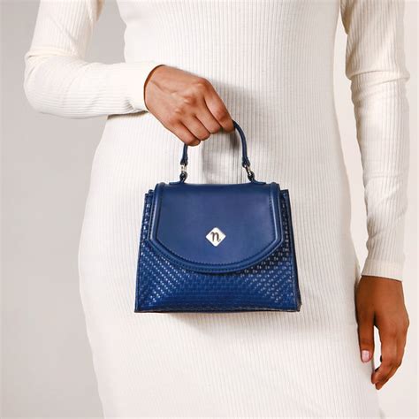 Soi Blue Handbag With Top Handle Online - Premium Handbag | Nestasia