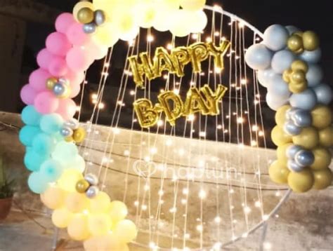 Ring Setup With Led Lights For Birthday Surprise Party