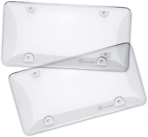 UV Protected License Plate Covers Zone Tech Clear License Plate Covers ...