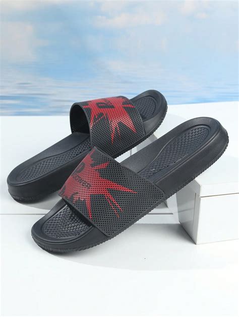 Chinelos Masculinos com Desenho de Letra da Moda, Chinelos Casuais ...