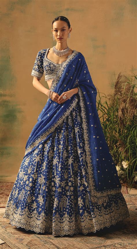 The Electric Peony Blue Organza Lehenga | Basanti Kapde aur Koffee