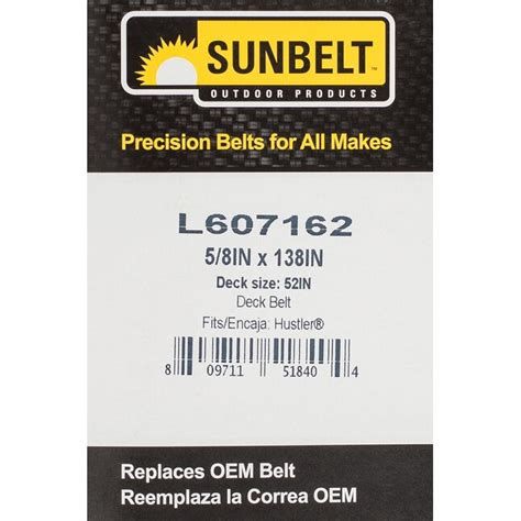 Sunbelt 5/8-in x 138-in Deck Belt, for 52-in Riding Mower/Tractors ...