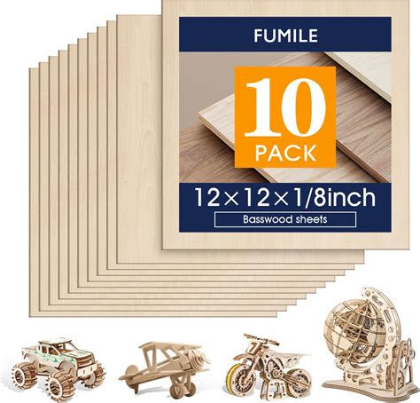 Amazon.com: 12 Pack Basswood Sheets 12 x 12 x 1/8 inch, 3mm Basswood ...