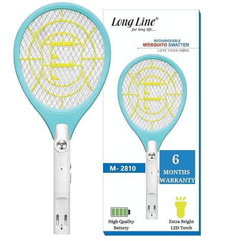 LONGLINE Mosquito Racket with 2 Pin Plug & Torch Light | Mosquito Bat ...