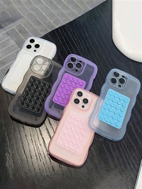 Suporte para Apple Transparente Rosa Capa de Telefone Silicone Ventosa ...