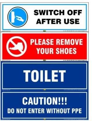 Mr. SAFE Area Identification Board In PVC Sticker (Pack of 4) 15 Inch X ...