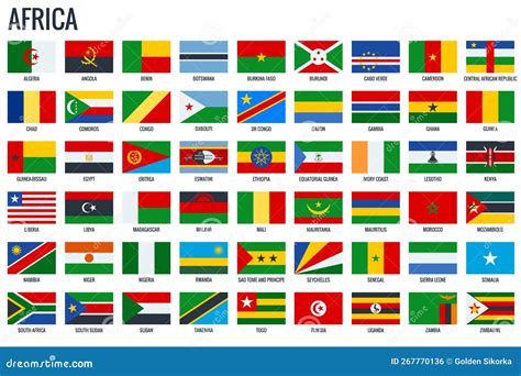 Africa Flags. All Official National Flags of the Africa Stock Vector ...