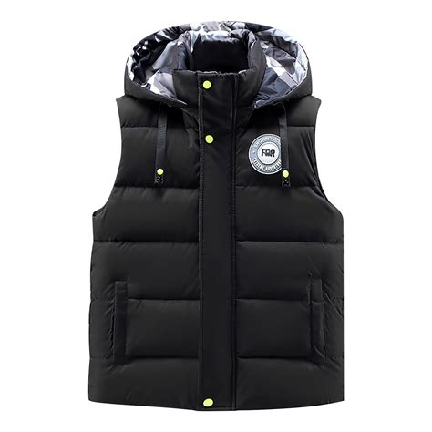 JIKNTTR Men's Winter Puffer Vest Sleeveless Thickened Vest Autumn ...
