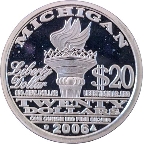 20 Dollars - NORFED Liberty Dollar (Michigan) - États-Unis – Numista