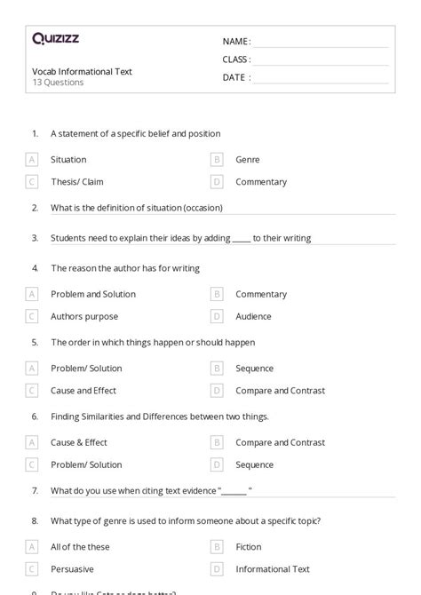 50+ Identifying Cause and Effect in Fiction worksheets for 8th Class on ...