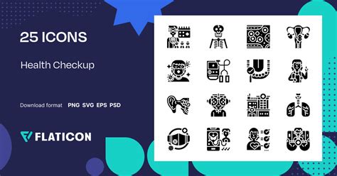 Health Checkup Icon Pack | Glyph | 25 .SVG Icons