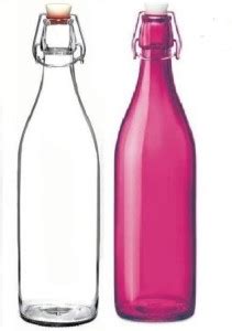 craftfry Glass Harmless Water Bottle in fack of 2 pink and transparent ...