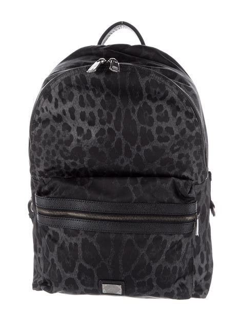 Dolce & Gabbana Nylon Cheetah Print Backpack - Black Backpacks ...