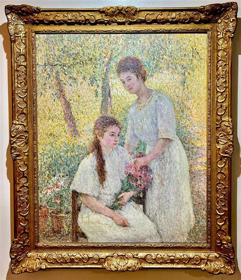 Emile Ancelet - 1921 Large French POINTILLIST IMPRESSIONIST Garden ...