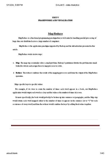 Unit-5 notes Data Analytics (KIT-601) - UNIT V FRAMEWORKS AND ...