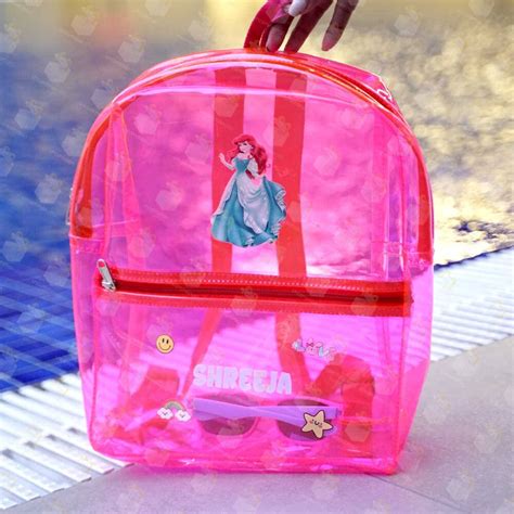Personalised Kids Jelly Backpack & Pouch Combo Gift Set - Pink
