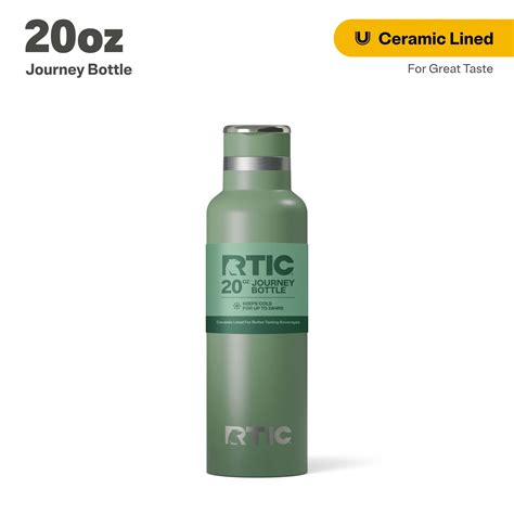RTIC 20 oz Ceramic Lined Insulated Journey Bottle with Leak-Proof Lid, Sage - Walmart.com