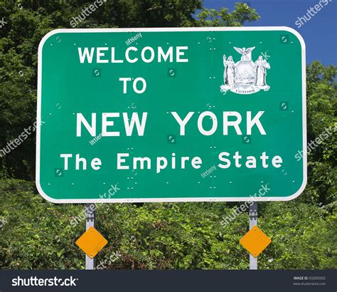 Welcome New York Road Sign Stock Photo 93305092 - Shutterstock