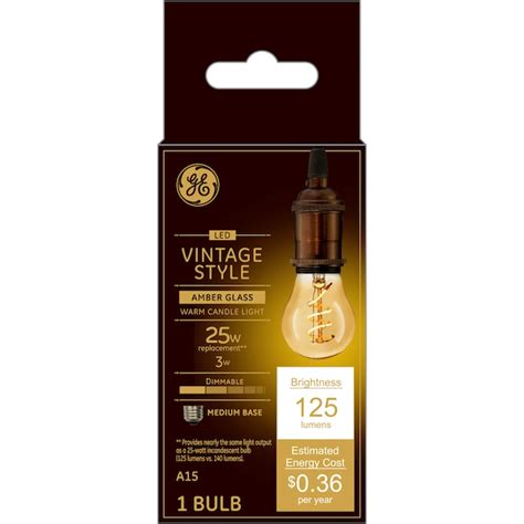 GE 25-Watt EQ A15 Amber Medium Base (E-26) Dimmable LED Light Bulb (6 ...