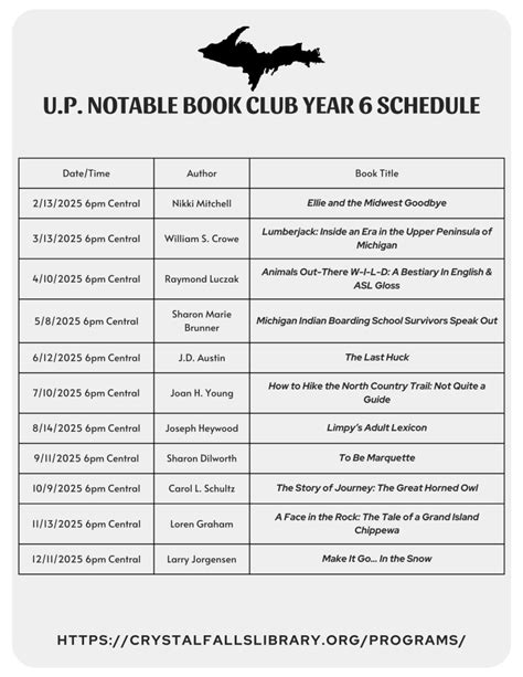 Book Clubs | Crystal Falls Library