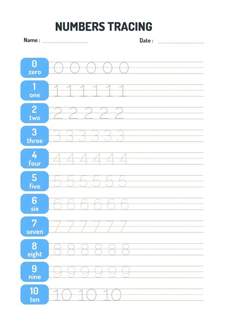 Free Printable Number Trace Pads Download - Fun Learning!