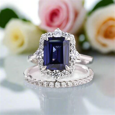Sapphire Engagement Ring Wedding Ring