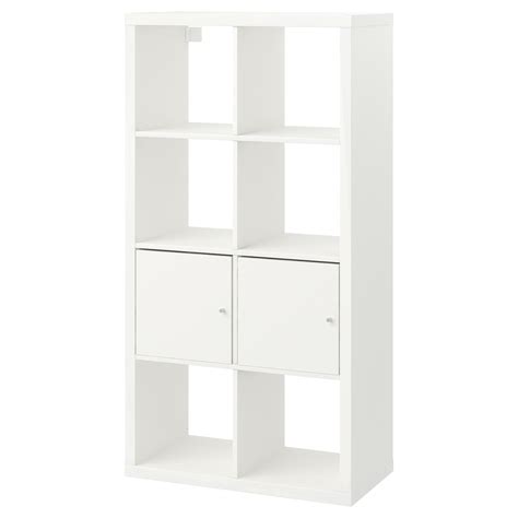 KALLAX shelving unit with doors, white, 77x147 cm (301/8x575/8") - IKEA