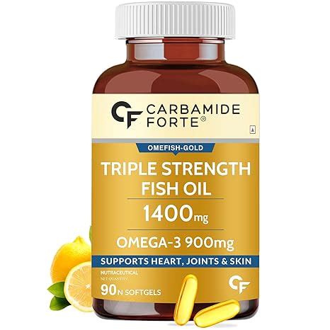 Carbamide Forte Triple Strength Fish Oil 1400mg with Omega 3 900mg for ...