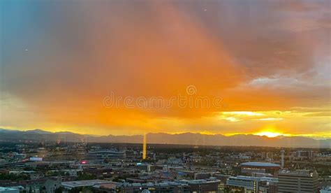 Sunset Over Rocky Mountains from Denver Colorado Stock Image - Image of ...