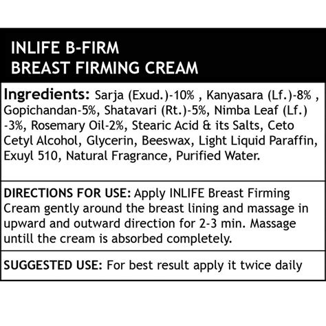 Buy INLIFE NATURAL BREAST FIRMING MASSAGE CREAM,100G FOR BREAST SHAPING ...