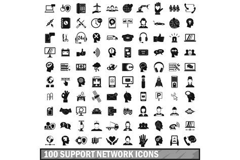 100 Support Network Icons Set Graphic by ylivdesign · Creative Fabrica