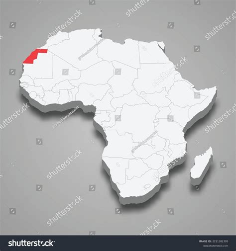 Western Sahara Country Location Within Africa Stock Vector (Royalty Free) 2211382305 | Shutterstock