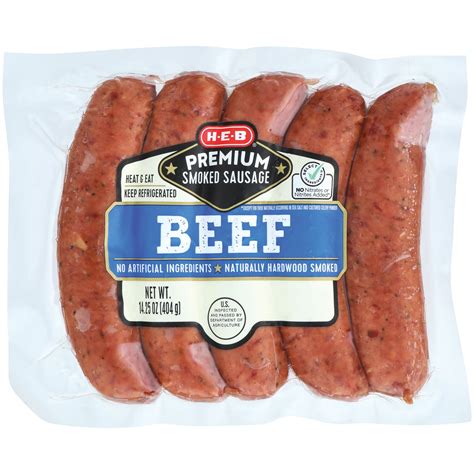 H-E-B Premium Beef Smoked Sausage Links - Shop Sausage at H-E-B