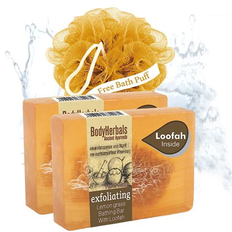 Buy BodyHerbals Exfoliating Soap, Hand Made Lemongrass Bathing Bar with ...