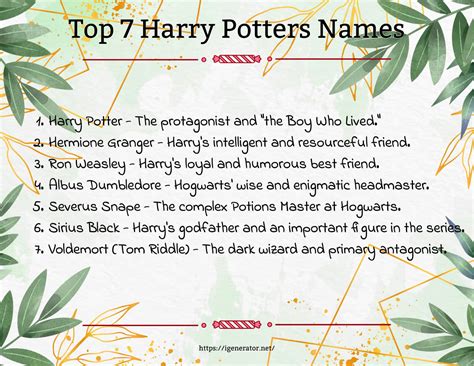 Harry Potter Name Generator | 1592 Harry Potter Name Ideas