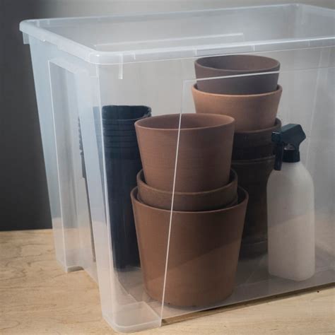 SAMLA box, transparent, 56x39x42 cm/65 l (22x15 ¼x16 ½"/17 gallon) - IKEA